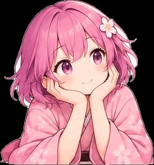 Illustrated Japanese learner resting her chin on her hands, ready to learn katakana